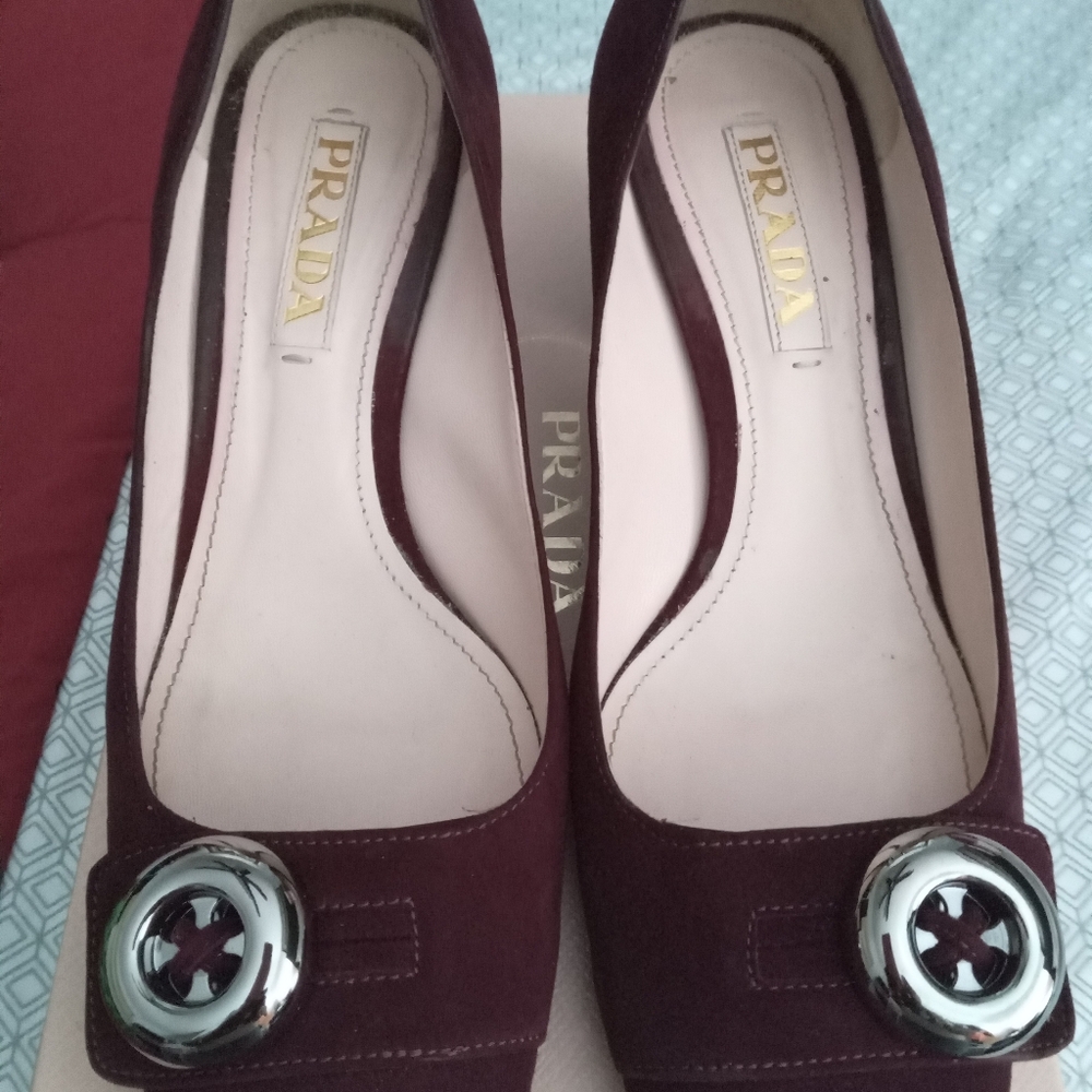 Burgendy prada shoes
